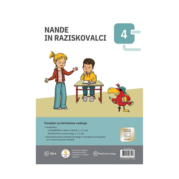 NANDE IN RAZISKOVALCI 4,  komplet delovnih zvezkov za slovenščino, matematiko in angleščino