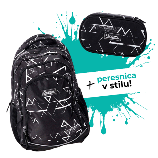 Komplet Rucksack Only Black Lines: nahrbtnik + peresnica