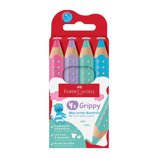 Barvice Faber-Castell Grippy Pastel, 4 kosi
