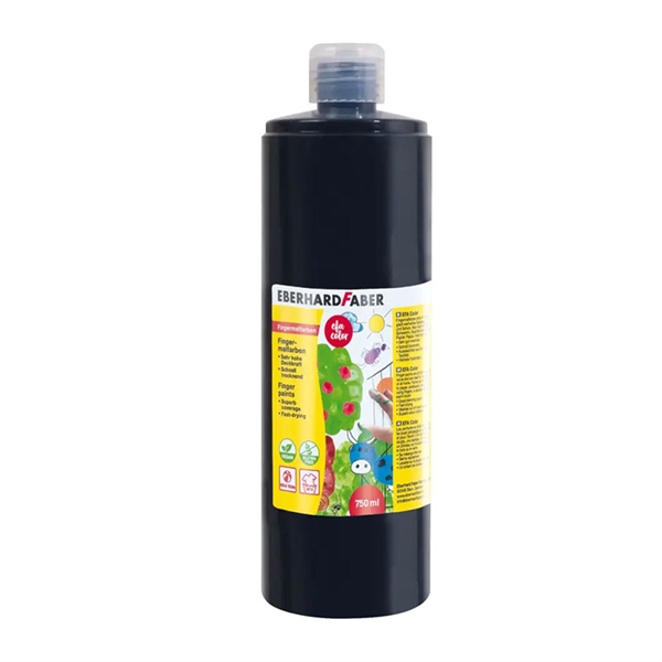 Prstna barva Eberhard Faber, črna, 740 ml