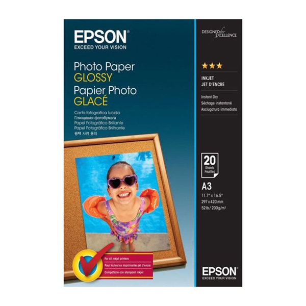 Foto papir Epson C13S042536 (gloss), A3, 20 listov, 200 gramov