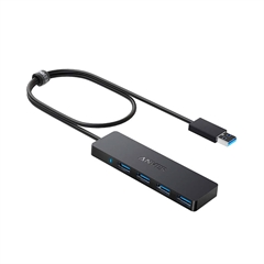 Razdelilec HUB Anker Ultra Slim, 4 vhodi, USB 3.0, črn