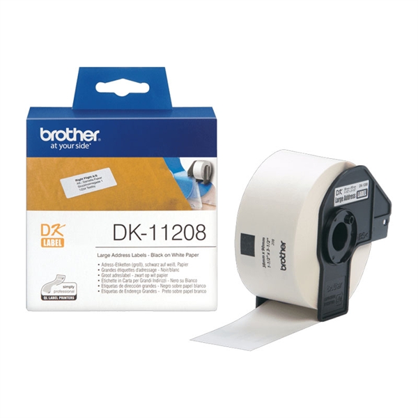Etikete Brother DK-11208, neskončne, 38 mm x 90 mm, original