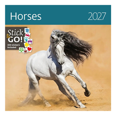 Stenski koledar 2027, Konji, z nalepkami
