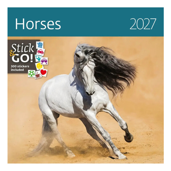 Stenski koledar 2027, Konji, z nalepkami