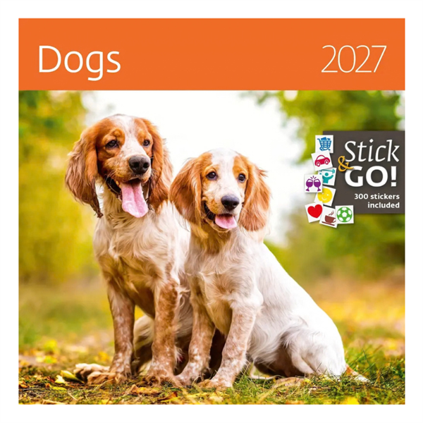 Stenski koledar 2027, Kužki, z nalepkami