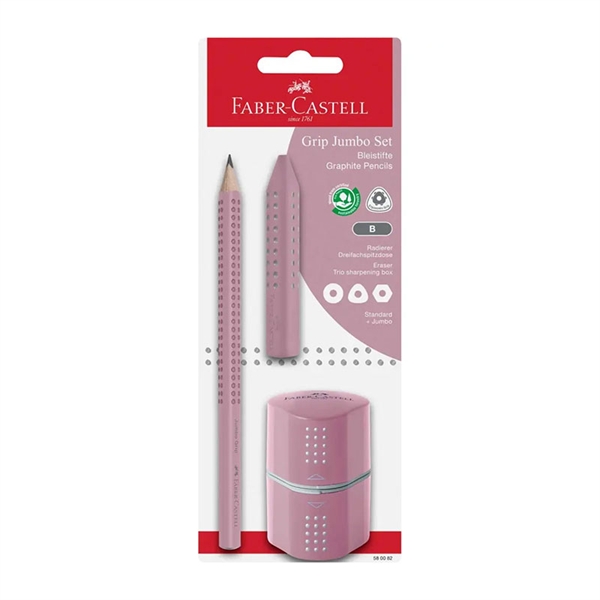 Set Faber-Castell Grip Jumbo (3-delni), roza