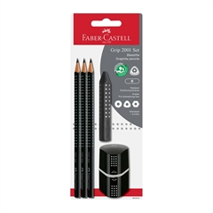 Set Faber-Castell Grip 2001 (5-delni), črn