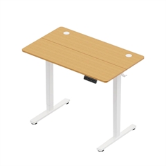 Električna dvižna miza VonHaus z USB-C polnjenjem (100 x 60 cm), svetel les, belo podnožje