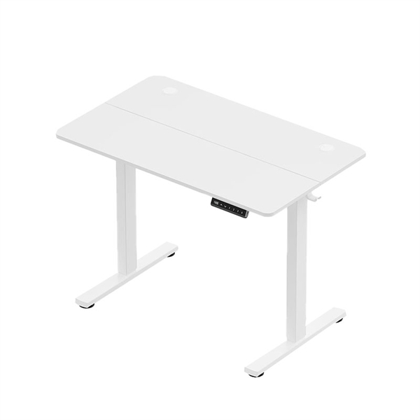 Električna dvižna miza VonHaus z USB-C polnjenjem (100 x 60 cm), mat bela, belo podnožje
