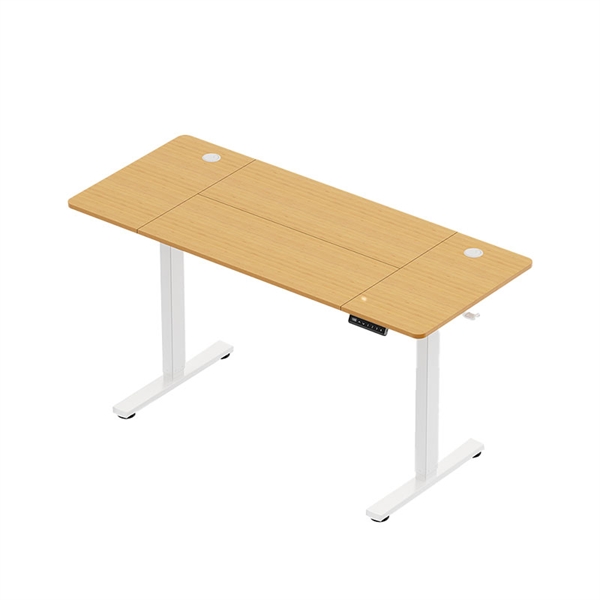 Električna dvižna miza VonHaus z USB-C polnjenjem (140 x 60 cm), svetel les, belo podnožje