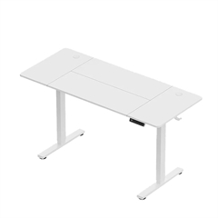 Električna dvižna miza VonHaus z USB-C polnjenjem (140 x 60 cm), mat bela, belo podnožje