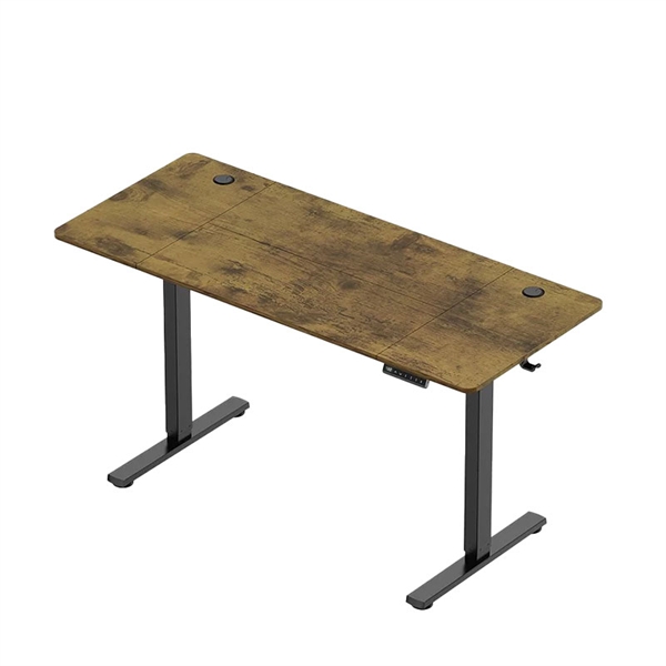 Električna dvižna miza VonHaus z USB-C polnjenjem (140 x 60 cm), orehov les, črno podnožje