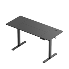 Električna dvižna miza VonHaus z USB-C polnjenjem (140 x 60 cm), mat črna, črno podnožje