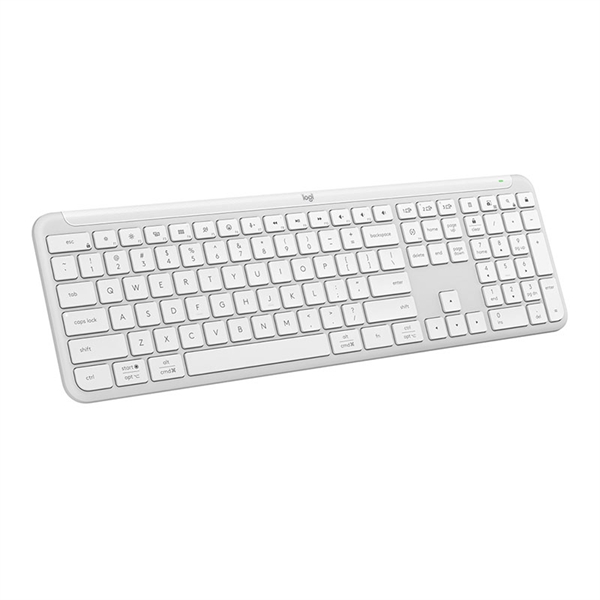 Tipkovnica Logitech Signature Slim K950, SLO gravura, brezžična, bela