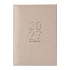 Dnevnik Sparkle B5 2027, z datumi, roza