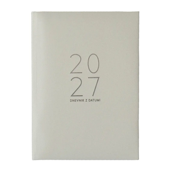 Dnevnik Sparkle B5 2027, z datumi, srebrn